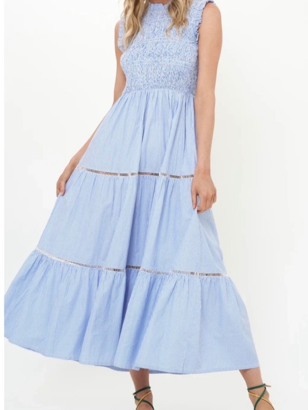 NWT Oliphant Chatham Light Blue Sleeveless Maxi Dress (Size Small) - Picture 7 of 8